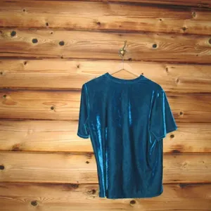 Anthro Teal Velvet Velour Top thumbnail 7