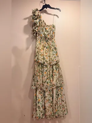 Anthropologie Astr Floral Imelda Maxi Dress One-Shoulder Tiered thumbnail 9