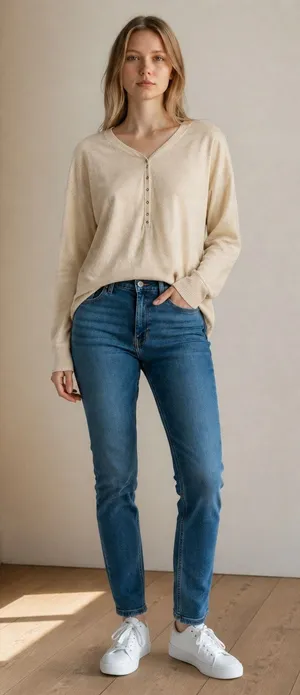 NWT Abercrombie & Fitch Soft AF Cozy Tan Knit Henley Pullover Sweater Size Large thumbnail 1
