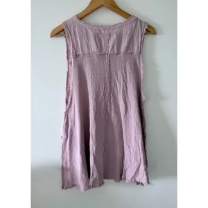 FREE PEOPLE We The Free Poetic Tunic Purple Linen Cotton Tank Top Womens Medium thumbnail 3