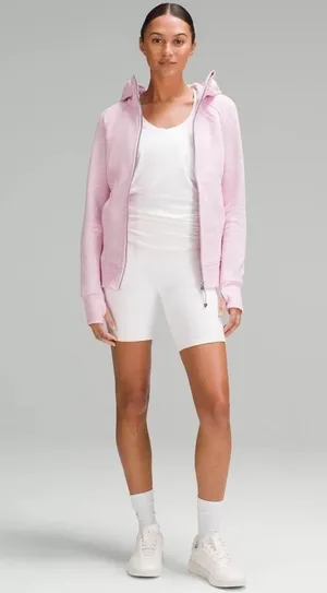 Lululemon NWT Scuba Full zip Hoodie in Heathered Vita Pink size 12 thumbnail 2