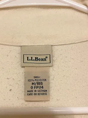 Women's L.L. Bean Fleece Sweater Full Zip White Ivory Size Medium 0FPU4‎ thumbnail 2
