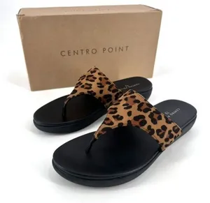 New Centro Point Women’s Leopard‎ Flip Flop Platform Size 7.5 thumbnail 1