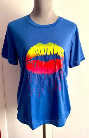 Blue Lip Print, Medium thumbnail 1
