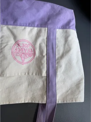 Trader Joe's Canvas Tote Bag with Purple Accents thumbnail 6