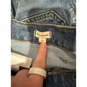 Madewell Wide Leg Crop Jeans Womens 26 Blue High Rise Patch Pocket Denim thumbnail 6