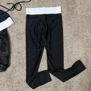 Set Tape Leggings Tape Bra High Waisted Casual Fit Sport Bra Bustier High Rise thumbnail 9