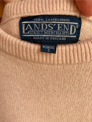 VTG Lands End 100% Lambswool Made in England Crewneck Sweater Jumper Pink S thumbnail 2