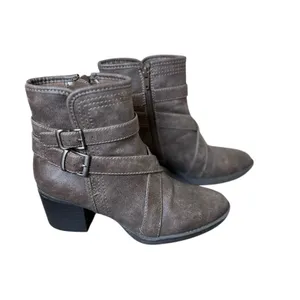 Natural Soul by Naturalizer Zela‎ Gray Ankle Boots Women's Size 6M Moto Combat thumbnail 4