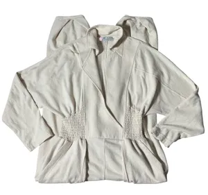 Free‎ People Beach Boho Smocked Cottagecore Jumpsuit Cream OB1378958 Womens M thumbnail 1