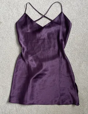 Victoria's Secret Lingerie Nightgown Dress Purple Silky 100% Polyester Size XS thumbnail 1