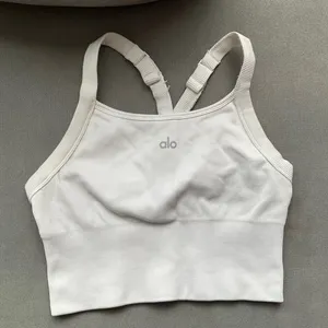 Alo Yoga Seamless Ribbed Favorite Bra Tank White S thumbnail 2