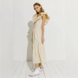 Anthropologie NWT English Factory midi ruffle dress $180 XS thumbnail 5