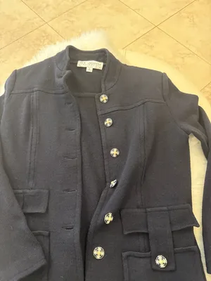 St. John Black Long Cardigan Jacket with Decorative Buttons thumbnail 4
