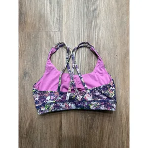 Lululemon Free To Be Bra Wild Floral Abstract Strappy Back Sports Bra Size 6‎ thumbnail 2
