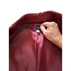 Vintage Y2K GAP Red Leather Blazer XS 100% Genuine Leather 2000 thumbnail 13