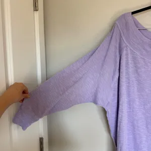 We The Free Free People Lavender Slub Knit Dolman Sleeve Boat Neck Top Medium thumbnail 4