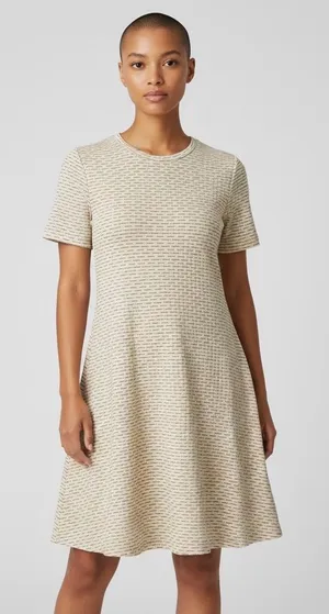 Reformation Custard Stripe Short Sleeve T Shirt Mini Dress XS thumbnail 1