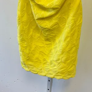 Forever 21 Yellow Textured Cowl Neck Halter Mini Dress Open Back Medium thumbnail 4