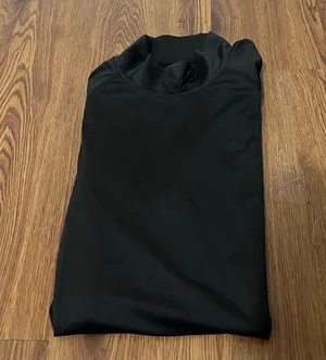 Black Mockneck Long Sleeve Athletic Shirt Size Medium thumbnail 1