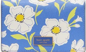 Kate Spade Katy Sunshine Floral Textured Leather Small Bifold Snap Wallet NWT thumbnail 1