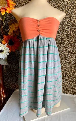 Striped Halter Style Dress/Coverup | MEDIUM | thumbnail 1