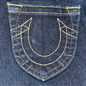 True Religion Denim Vintage Size 25 Dark Blue Wash WC92358QV Candice Flare Jeans thumbnail 5