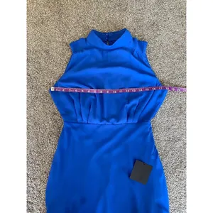 Lulu's NWT Blue Sleeveless Highneck Chiffon Dress - Small thumbnail 3