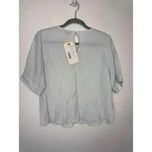 Ann Taylor Pale Seafoam Green Crewneck Cuff Tee Small Casual Top Blouse NEW thumbnail 9