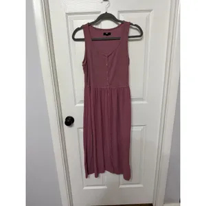 Frye Womens Button Front Maxi Dress Mauve Pink Sleeveless Gauze Pocket Small‎ thumbnail 3