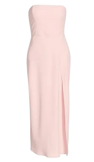 Amanda Uprichard Mandy Midi Dress - Blush - Small thumbnail 1