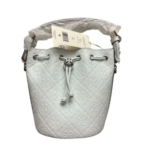 New Authentic Tory Burch T Monogram Mini Bucket Bag in Ice Blue $398 thumbnail 4