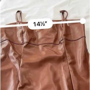 Kurious Los Angeles Brown Faux Leather Square Neck Strappy Back Mini Dress S thumbnail 13