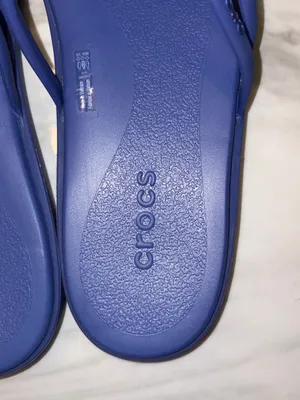 NWT Crocs Miami Toe Loop Strappy Sandals W10 Blue Lightweight Jelly Flat thumbnail 2