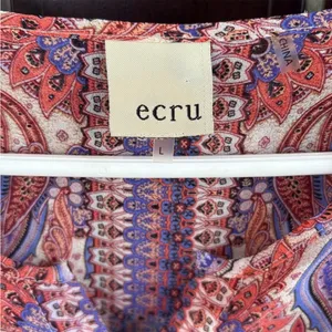 EUC ecru Paisley Print Drawstring Hem
Blouse Large thumbnail 3