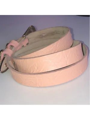 Vintage Pink Faux Leather Belt with Gold Tone Buckle thumbnail 4