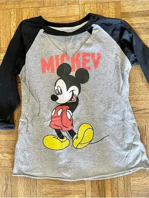 Disney NWOT Mickey Mouse Cut Out V-Neck T-Shirt thumbnail 2