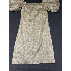 Zara satin effect mini dress puff sleeve‎ M Floral Satiny thumbnail 10