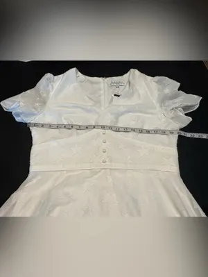 Nicole Miller Women's V-Neck Flutter Sleeve Star Print Ivory Sz. 16 NWT thumbnail 10