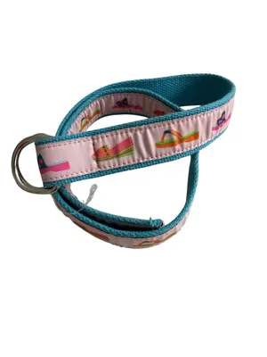 DOUGLAS PAQUETTE Providence RI Shoe Print Pattern Belt Size Small thumbnail 7