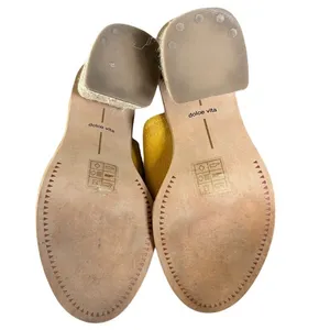 Dolce Vita Alycia‎ Sandals Sz 8.5 Yellow Suede Espadrile Jute Rafia Beach Boho thumbnail 7