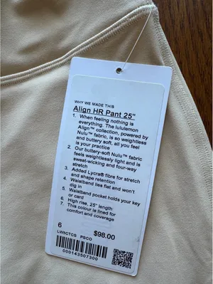Lululemon Align High-Rise 25” Prosecco Size 6 NWT thumbnail 4