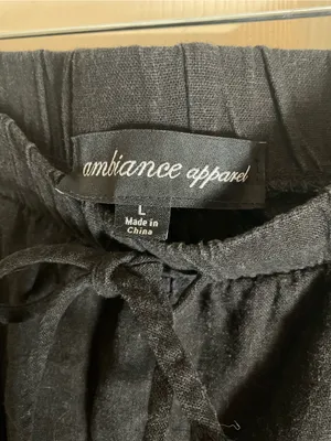 Ambiance Apparel Black Linen Blend Wide Leg Pants Size Large thumbnail 4