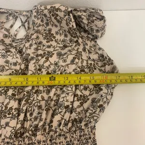 Old Navy Women's L Floral Smocked Waist V-Neck Maxi Dress Beige Brown Sleeveless thumbnail 5