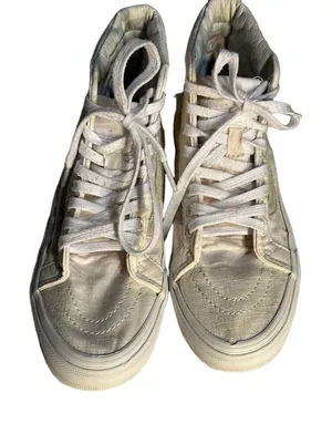 Vans funky white Hi-tops. Size 4.5 Men’s, 6 Women’s thumbnail 1