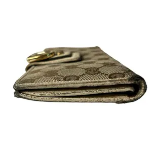 Gucci D Ring GG Canvas leather Continental Wallet Cream leather interior thumbnail 10