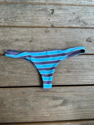 NWOT L*Space Forever striped thong style bikini bottoms thumbnail 2