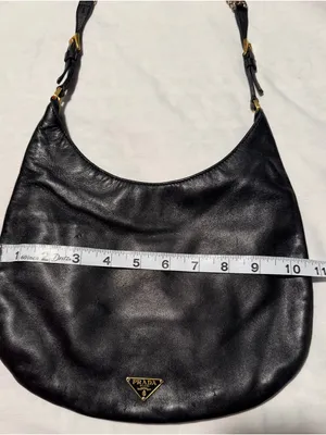 Prada Black Leather Hobo with Gold Chain Accent and dust bag . thumbnail 10