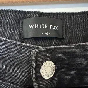 White Fox Bring The Style Low Rise Wide Leg Jeans Black Acid Wash Medium New thumbnail 6