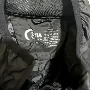 Zyia Windbreaker Jacket Black Active Full Zip Women's Size M‎ hooded packable thumbnail 3
